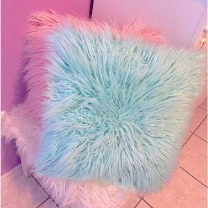 Teal-Green fluffy pillow